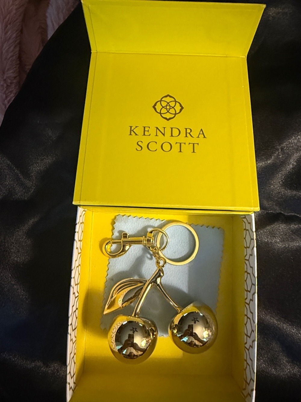 Kendra Scott Gold Cherry Keychain